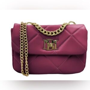 Elegant Quilted Badgley Mischka Wine Colored Handbag NWT Gift Ready